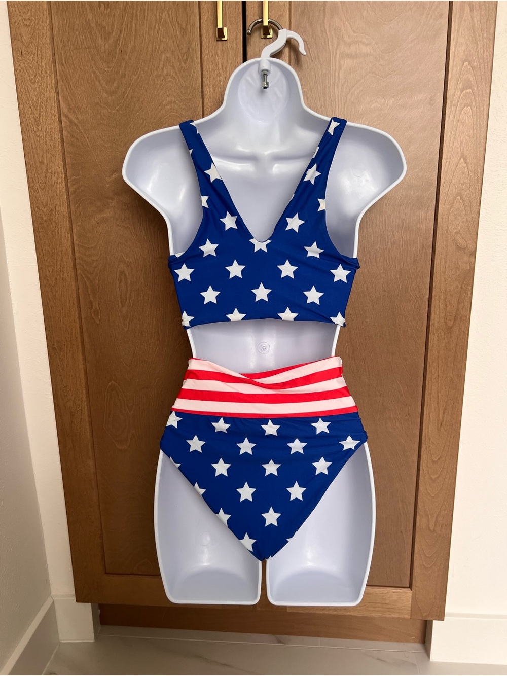 Beach Riot Patriotic Stars & Stripes V-Neck Bikini Top - Picture 5 of 5